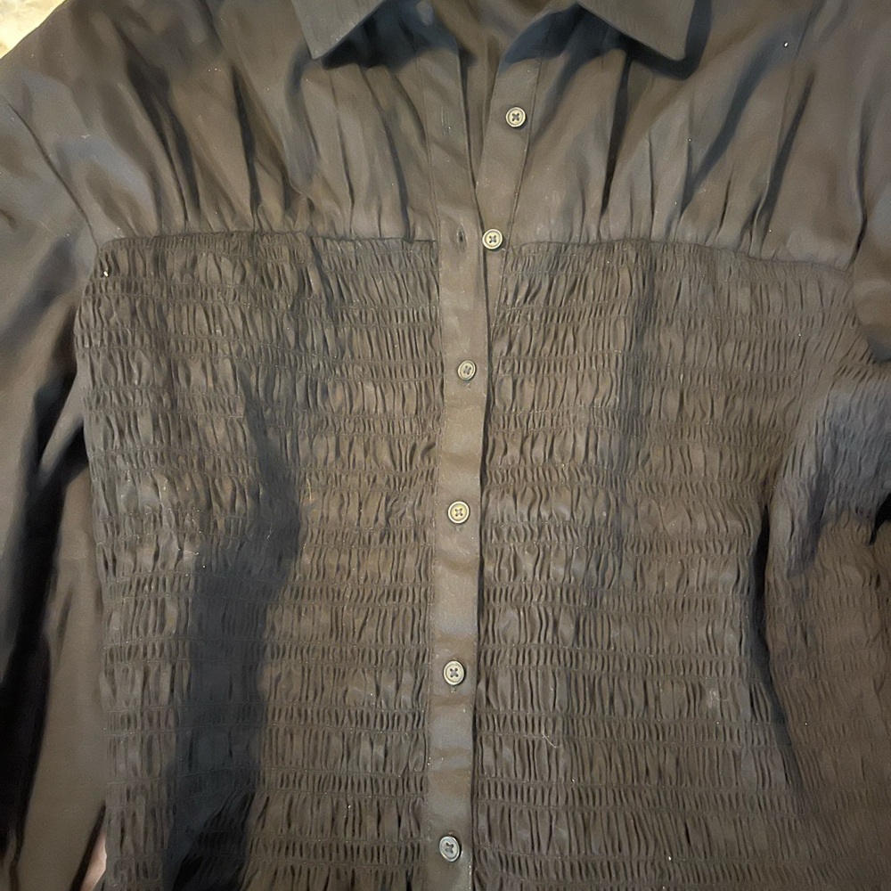 GAP Black Textured Blouse